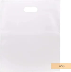 ClearBags 100 White Handle Bags 15x18, Extra Thick 2.25 Mil Retail Plastic Shopping Merchandise Gift Bags Tear Resistant Strong Durable Anti Stretch For Small Business LDPE Die Cut, 100% Recyclable