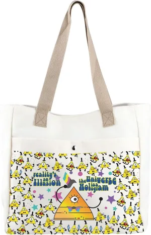 CMNIM Cartoon Lovers Gifts Reality's an Illusion the Universe Is an Hologram Bill C Travel Tote Beach Bag