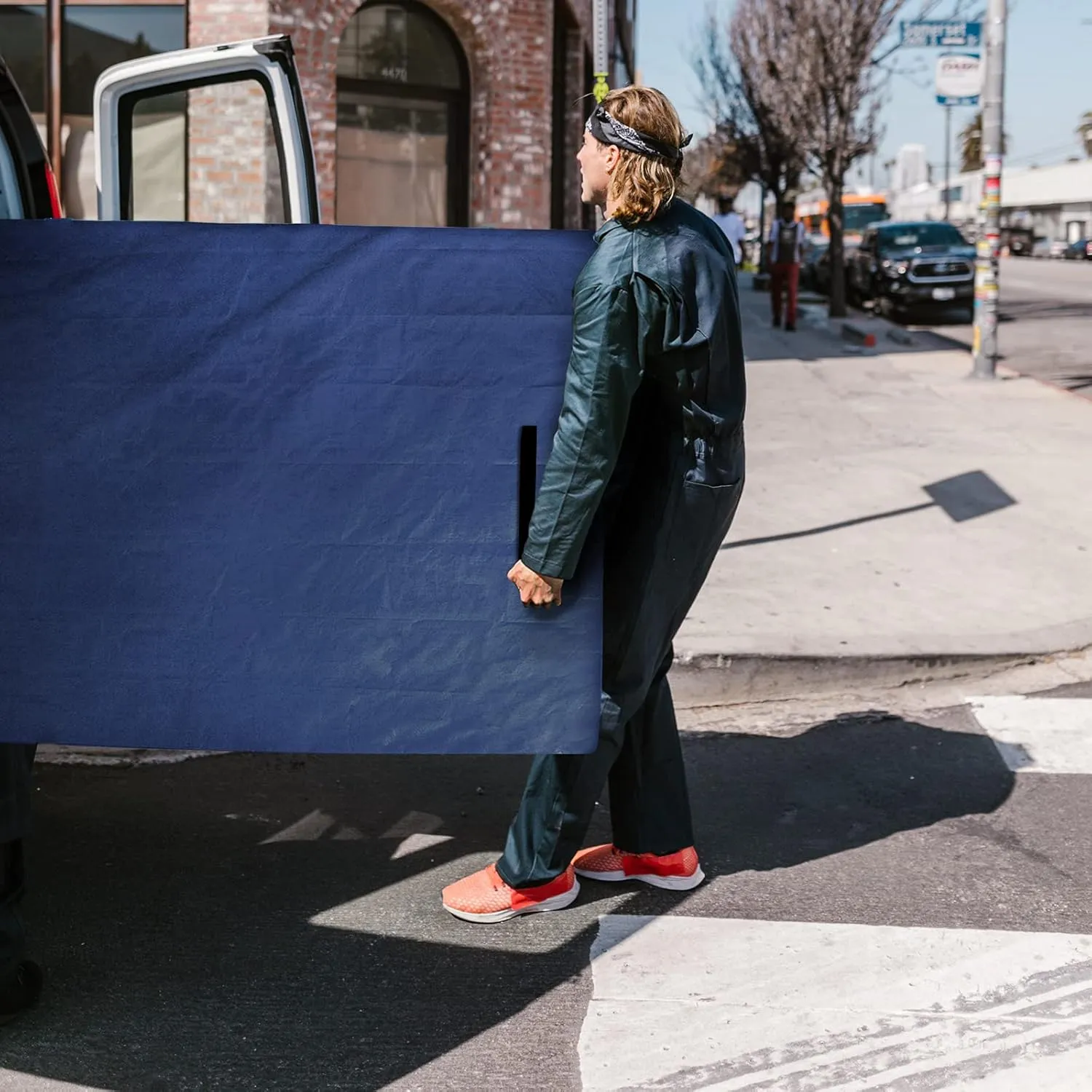 Coldwind Mattress Bags for Moving and Storage,Waterproof Mattress Cover for Moving with Heavy Duty Handles, Reusable Mattress Storage Bag, Moving Supplies & Moving Bags,California King Size,Navy