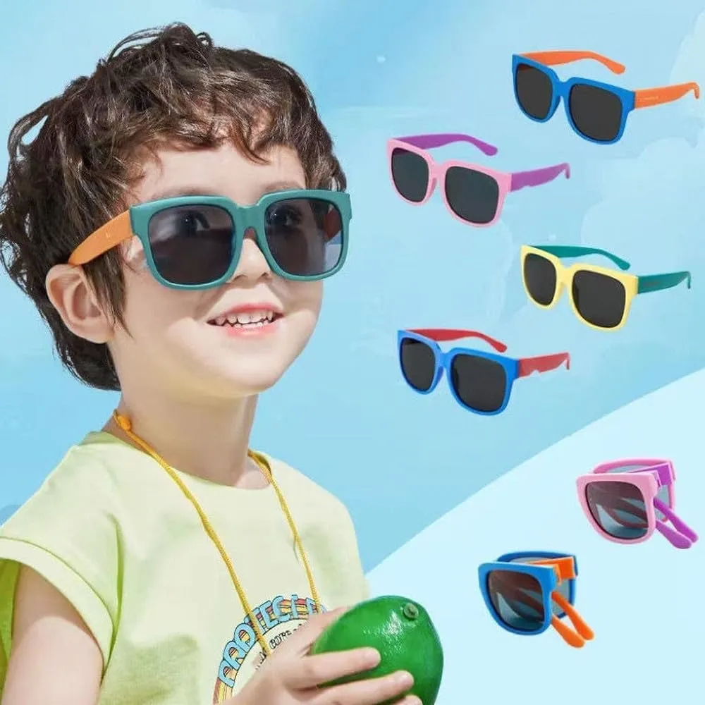Colorful Folding Sunglasses Outdoor Kids Sunglasses Boys Girls Glasses Children Eyewear Protection Uv400