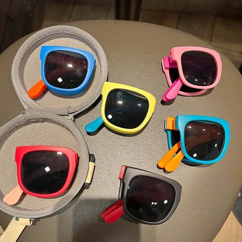 Colorful Folding Sunglasses Outdoor Kids Sunglasses Boys Girls Glasses Children Eyewear Protection Uv400