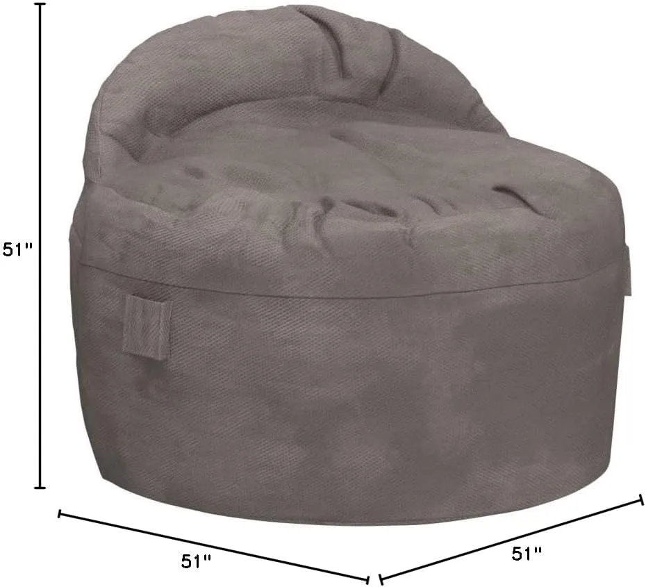CordaRoy's NEST Gaming Bean Bag Chair-Convertible Bean Bag Chair & Bed-Washable Chenille Cover with Pockets for Remote, Controllers-for Living Room,Basement-King Size-Charcoal|Made in The USA