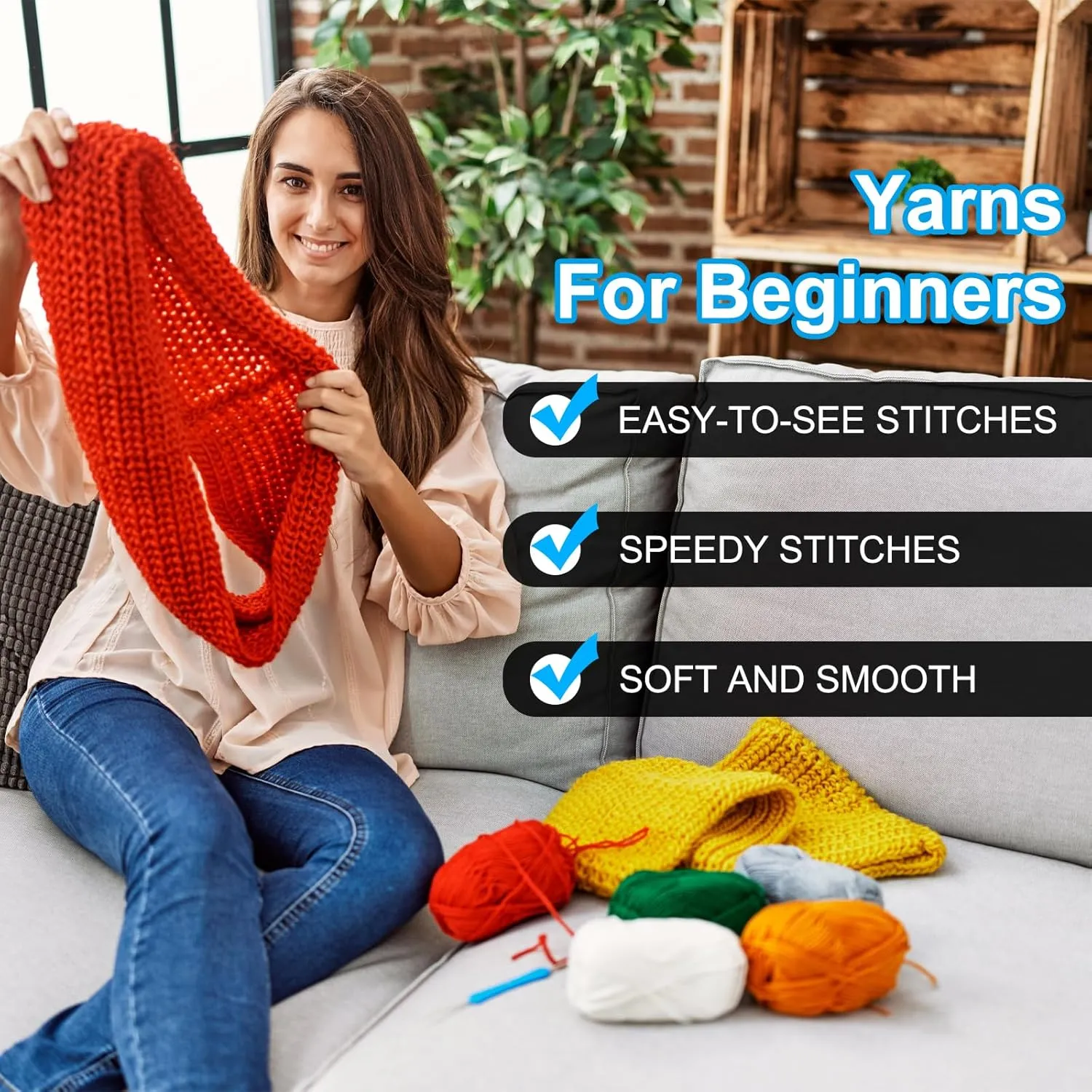 Cotton Yarn,100% Cotton Soft Knitting Yarn [for Hand DIY Bag Cushion Crocheting Knitting Project Home Decor] -2 Packages of 100g/3.52oz(Per Skein 50g/164yards)/Gradient Green