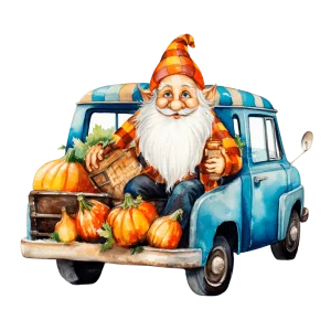 Cozy Watercolor Trucks with Pumpkins & Christmas – Ready To Press DTF Transfers0