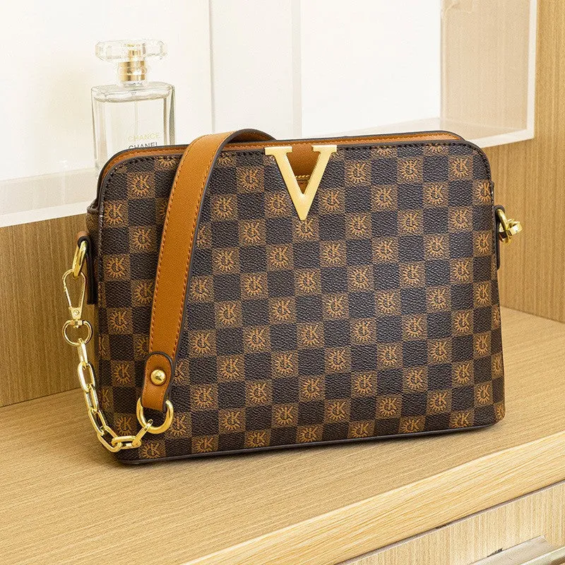 creamtopmall Summer New Printed Bags Trendy Fashionable Easy-to-Match Retro Shell Bag Crossbody Minni Chain Handbag