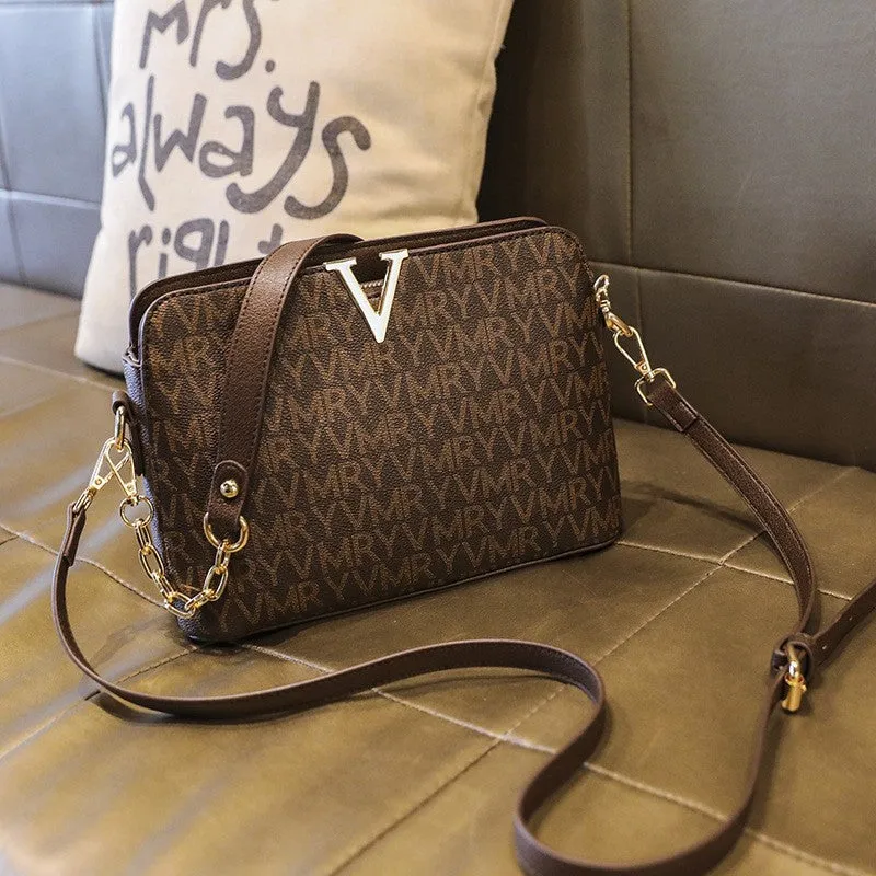 creamtopmall Summer New Printed Bags Trendy Fashionable Easy-to-Match Retro Shell Bag Crossbody Minni Chain Handbag