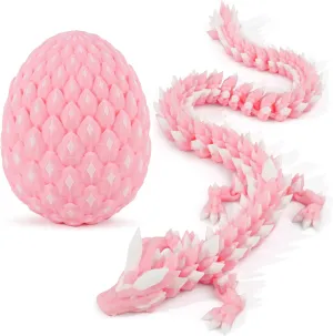 Crystal Dragon 3D Printed Dragon with Matching Egg – Articulated Multicolor Dragon Toy – Upgraded 2025 Model – Display Collectible for Fantasy Lovers