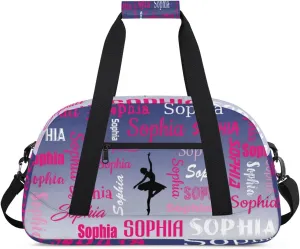 Custom Dance Bag Gym Bag for Women, Personalized Sport Duffel Bag Weekender Bags Travel Duffel Bag Cobalt Blue Gradient Ballet Bags