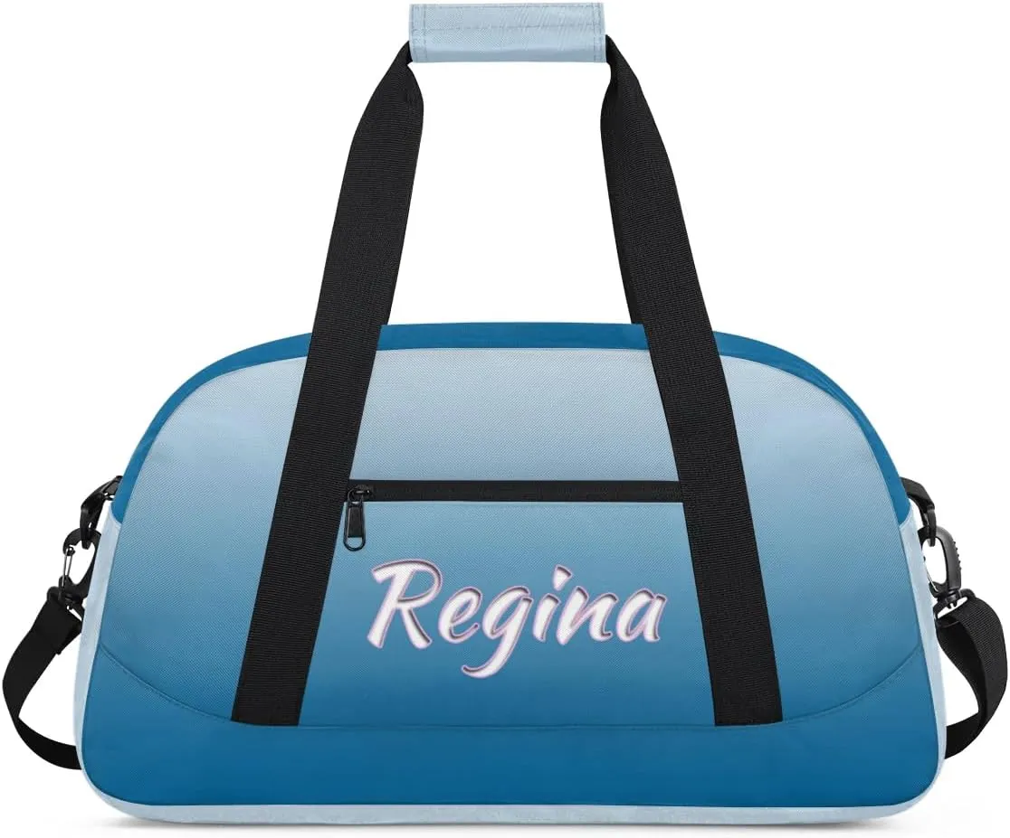 Custom Dance Bag Personalized Duffel Dance Bag Gymnastics Sport Bag Waterproof Carry on Travel Bag Overnight Weekender Bags, Blue Gradient