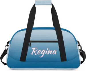 Custom Dance Bag Personalized Duffel Dance Bag Gymnastics Sport Bag Waterproof Carry on Travel Bag Overnight Weekender Bags, Blue Gradient