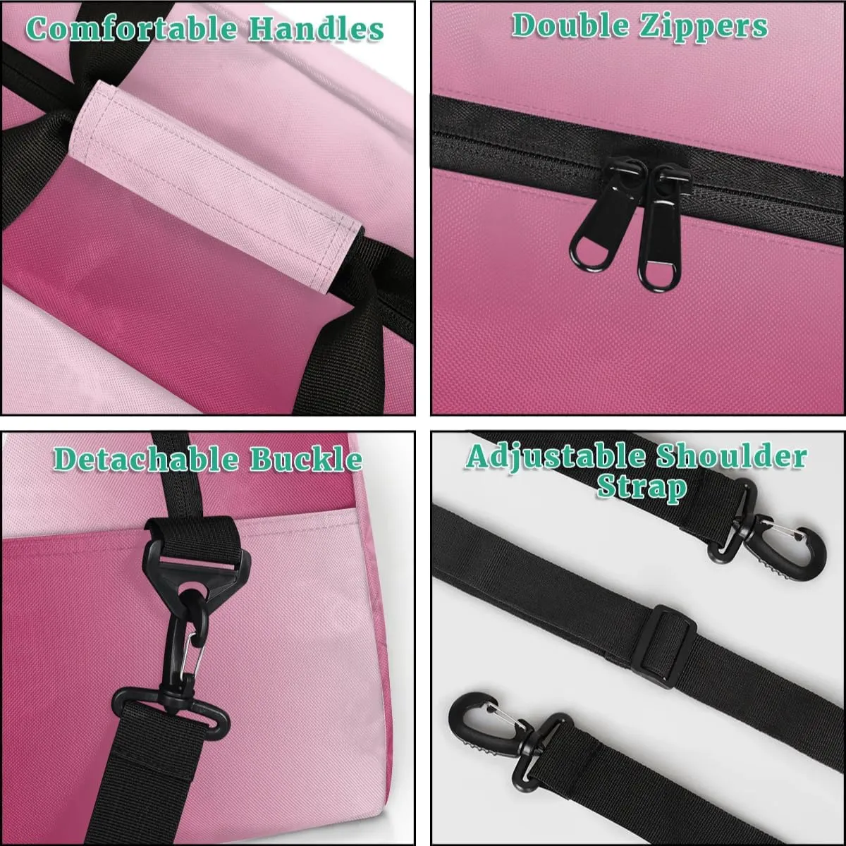 Custom Dance Bag Personalized Duffel Dance Bag Gymnastics Sport Bag Waterproof Carry on Travel Bag Overnight Weekender Bags, Dark Pink Gradient