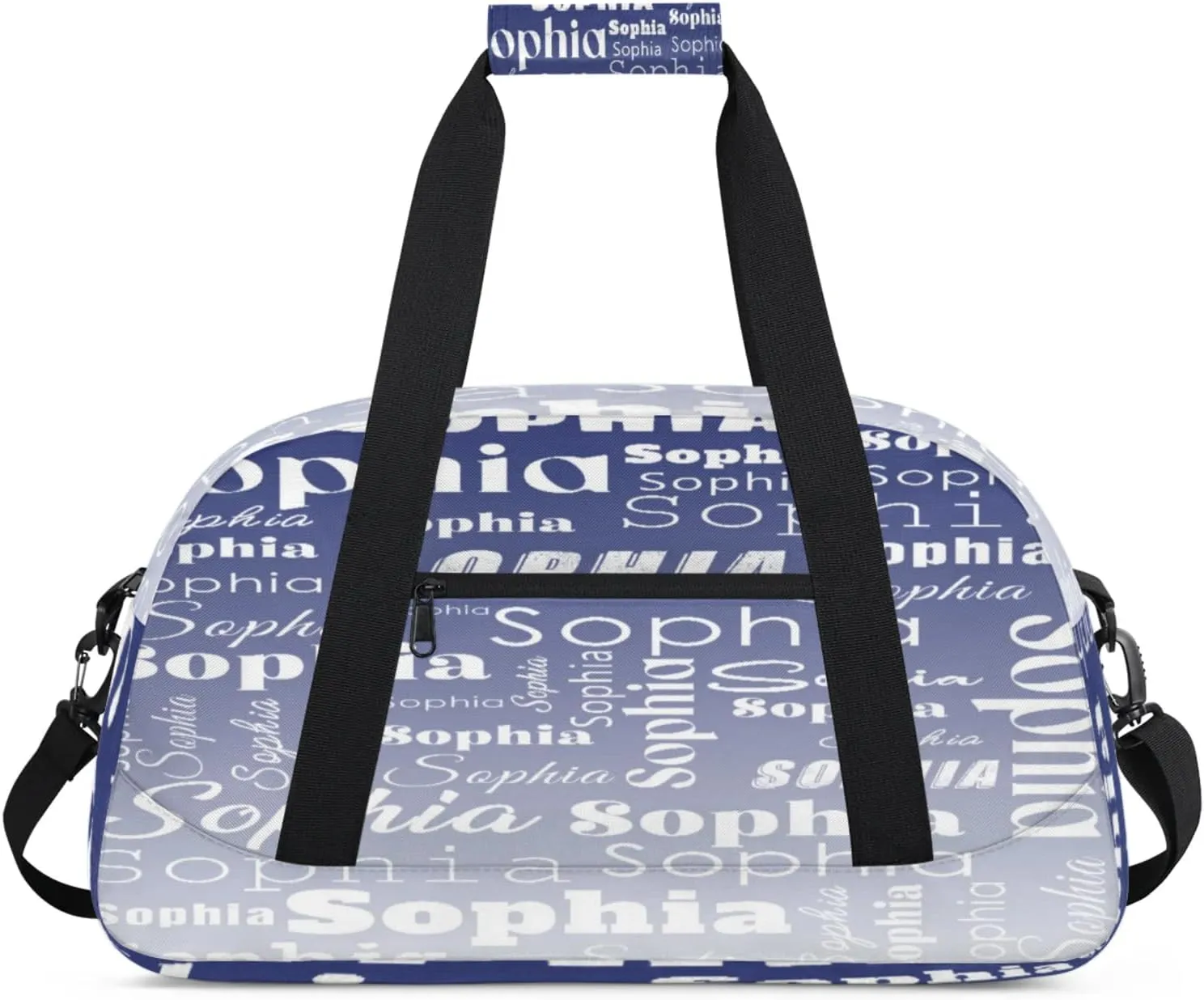 Custom Gym Duffel Bag for Women Men, Personalized Name Sport Bag Overnight Bags Customized Travel Weekender Bag, Cobalt Blue Gradient