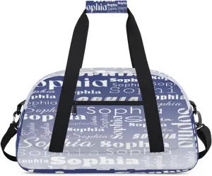 Custom Gym Duffel Bag for Women Men, Personalized Name Sport Bag Overnight Bags Customized Travel Weekender Bag, Cobalt Blue Gradient