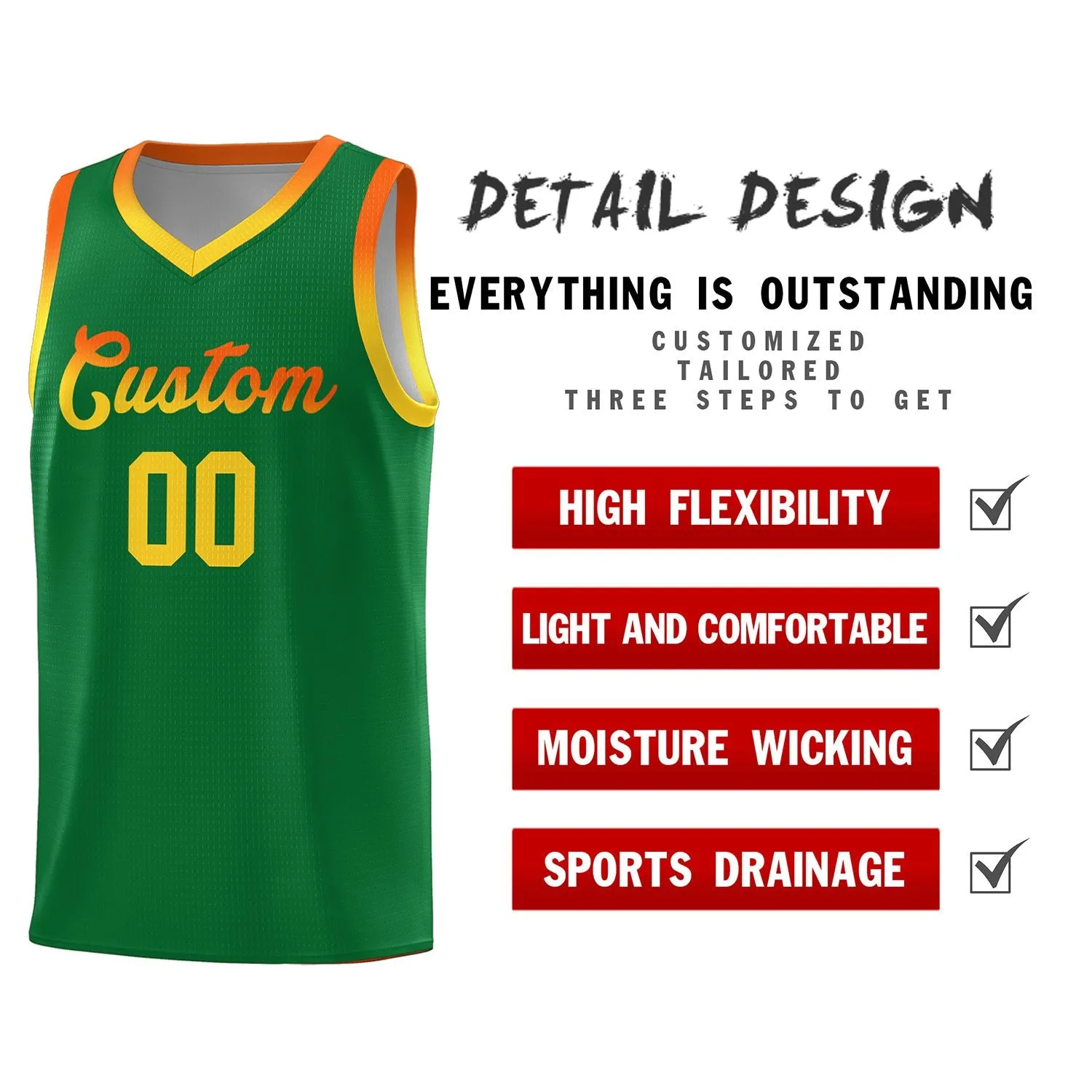 Custom Personalized Gradient Font Fashion Sports Uniform Basketball Jersey For Unisex