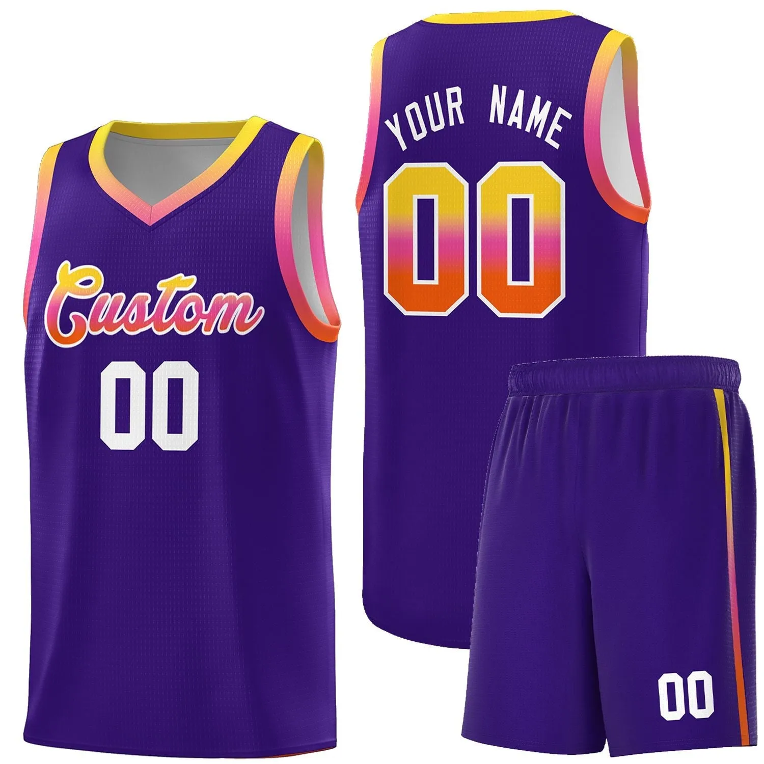 Custom Personalized Gradient Font Fashion Sports Uniform Basketball Jersey For Unisex
