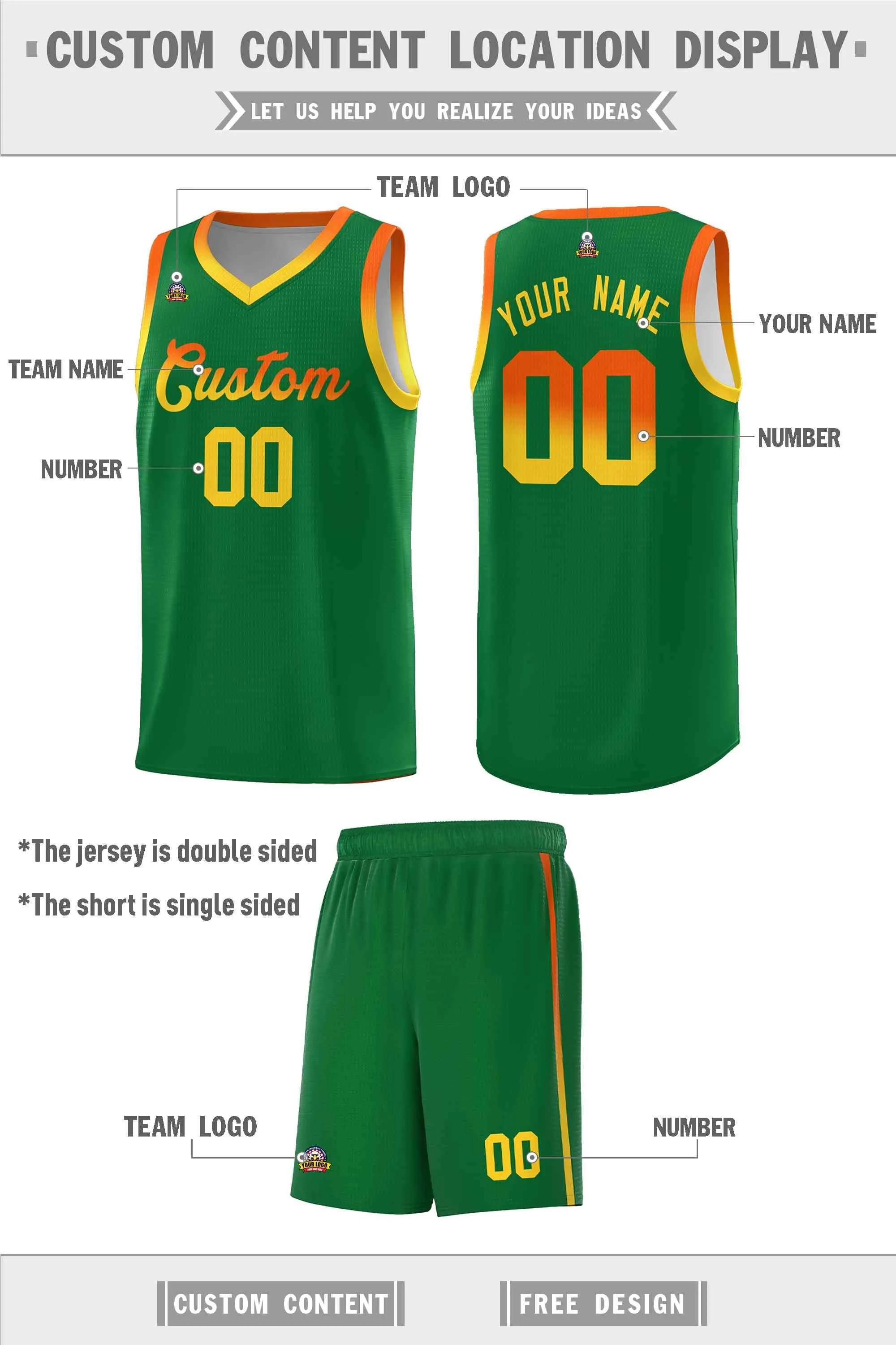Custom Personalized Gradient Font Fashion Sports Uniform Basketball Jersey For Unisex
