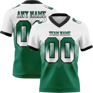 Custom White Orange-Black Mesh Gradient Square Shape Flag Football Jersey, Custom Footballs Jerseys