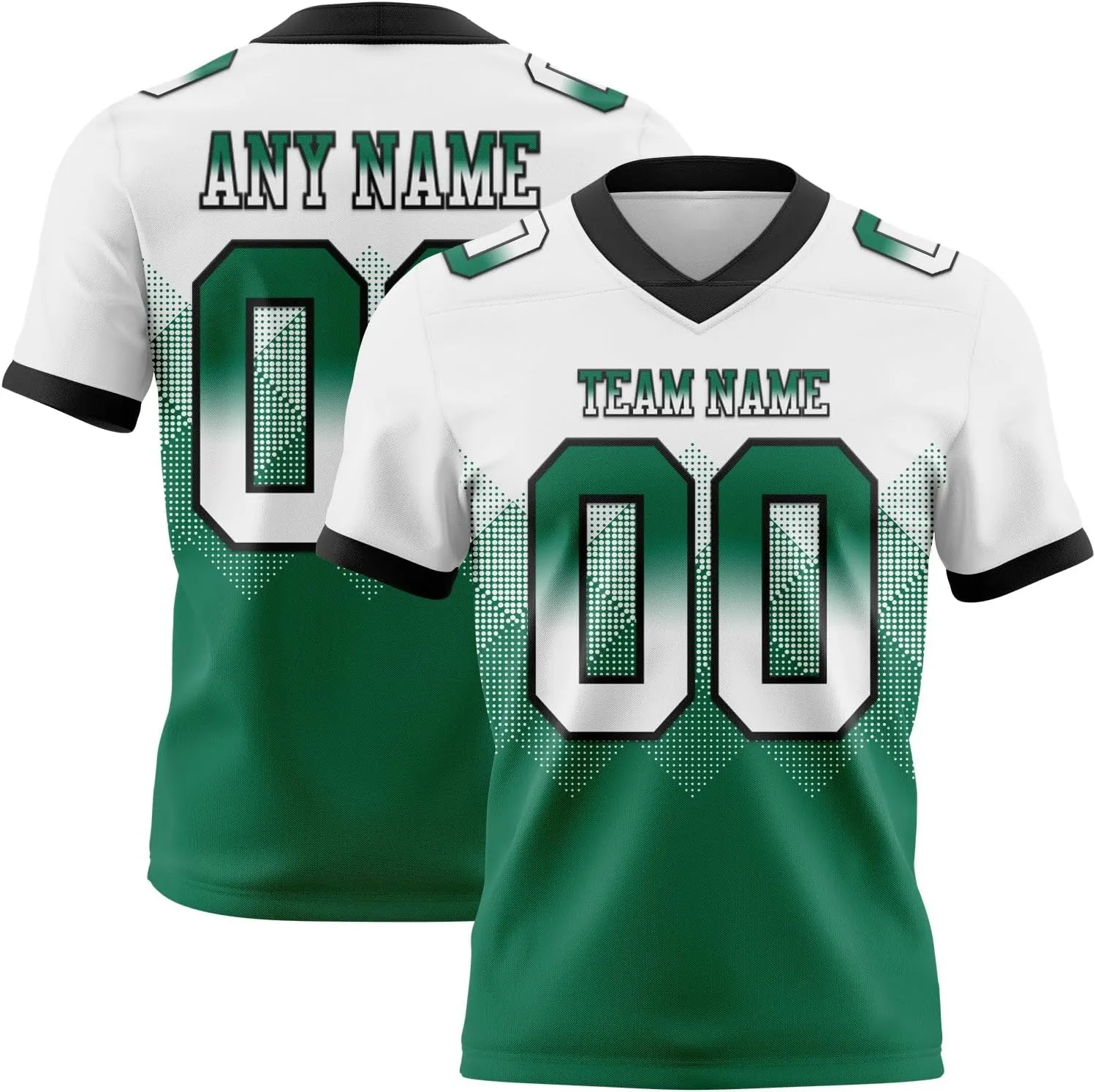 Custom White Orange-Black Mesh Gradient Square Shape Flag Football Jersey, Custom Footballs Jerseys