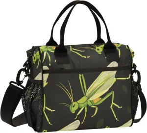 Cute Grasshopper Lunch Bag Cooler Lunch Box Portable Meal Prep Food Container for Office School Travel Picnic Work