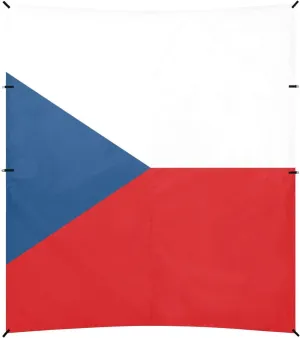 Czech Flag Czechia National Blue Red Beach Tent UPF50 Water-Resistant Portable Sun Shelter with Sandbags and Shovel for Backyard and Camping