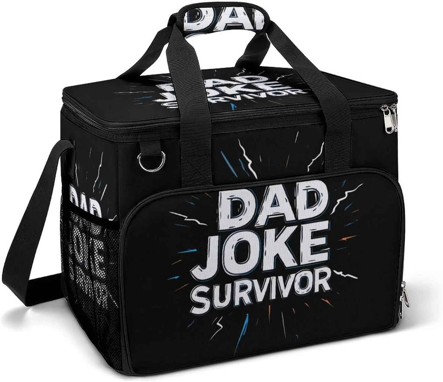 Dad Joke Survivor Portable Cooler Bag Lunch Box Container Crossbody Insulated Tote Bag for Work Camping Outdoor