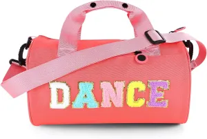 Dance Ballet Bag for Girls Sport Gym Duffle Bags Overnight Travel Bags Fun Dance Workout Duffel Bag Toddler Kid Cute Bag for Dancers, Girls, Teens, Student Athletes (Pink)