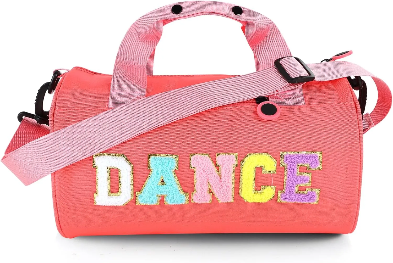 Dance Ballet Bag for Girls Sport Gym Duffle Bags Overnight Travel Bags Fun Dance Workout Duffel Bag Toddler Kid Cute Bag for Dancers, Girls, Teens, Student Athletes (Pink)