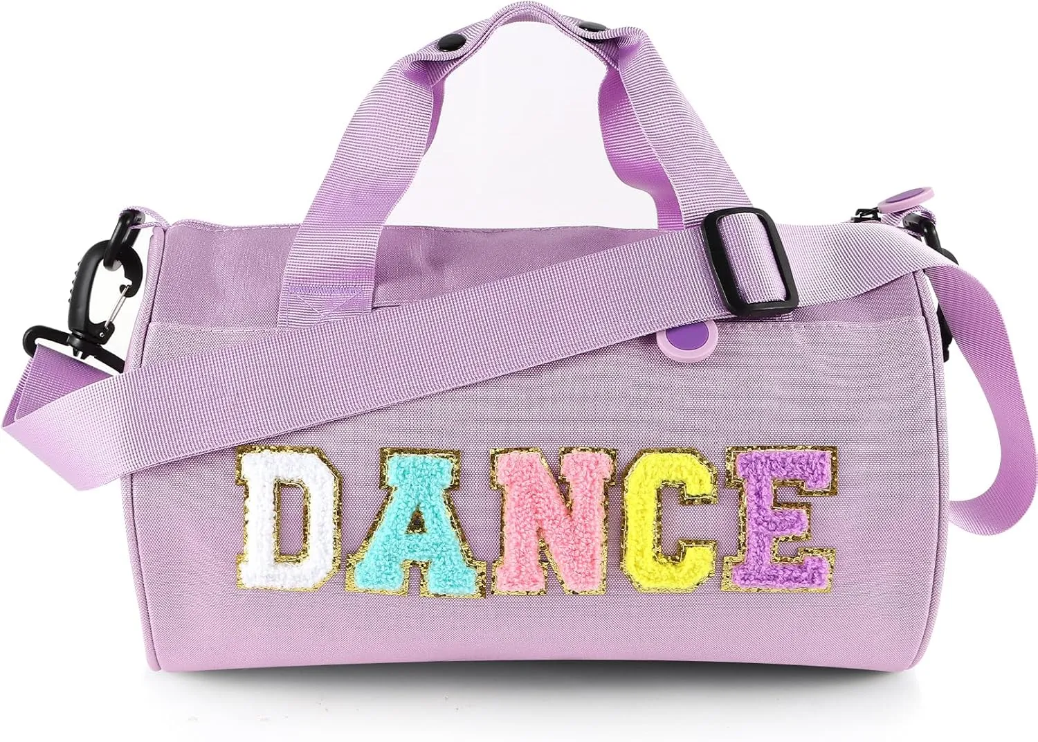 Dance Ballet Bag for Girls Sport Gym Duffle Bags Overnight Travel Bags Fun Dance Workout Duffel Bag Toddler Kid Cute Bag for Dancers, Girls, Teens, Student Athletes (Purple)