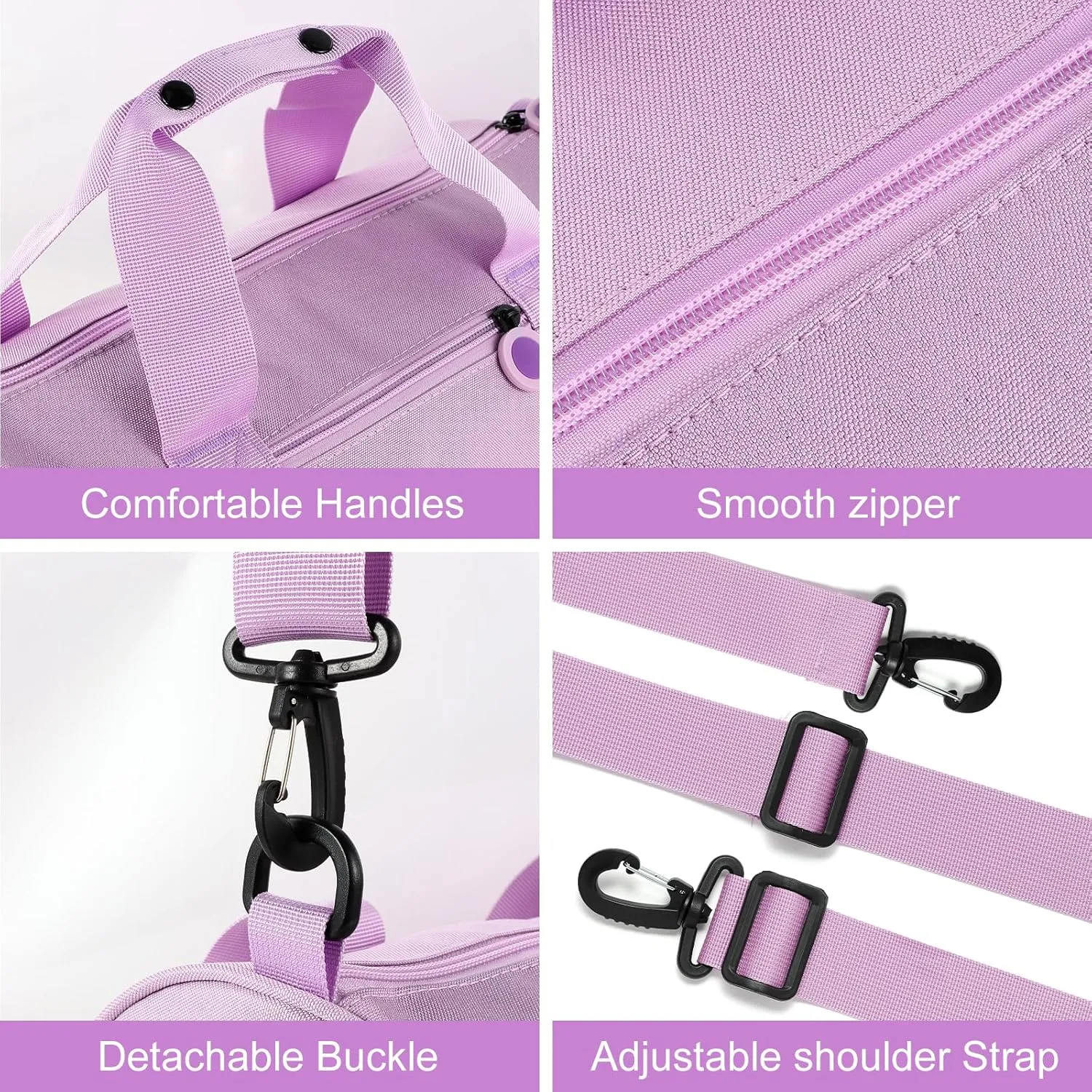 Dance Ballet Bag for Girls Sport Gym Duffle Bags Overnight Travel Bags Fun Dance Workout Duffel Bag Toddler Kid Cute Bag for Dancers, Girls, Teens, Student Athletes (Purple)