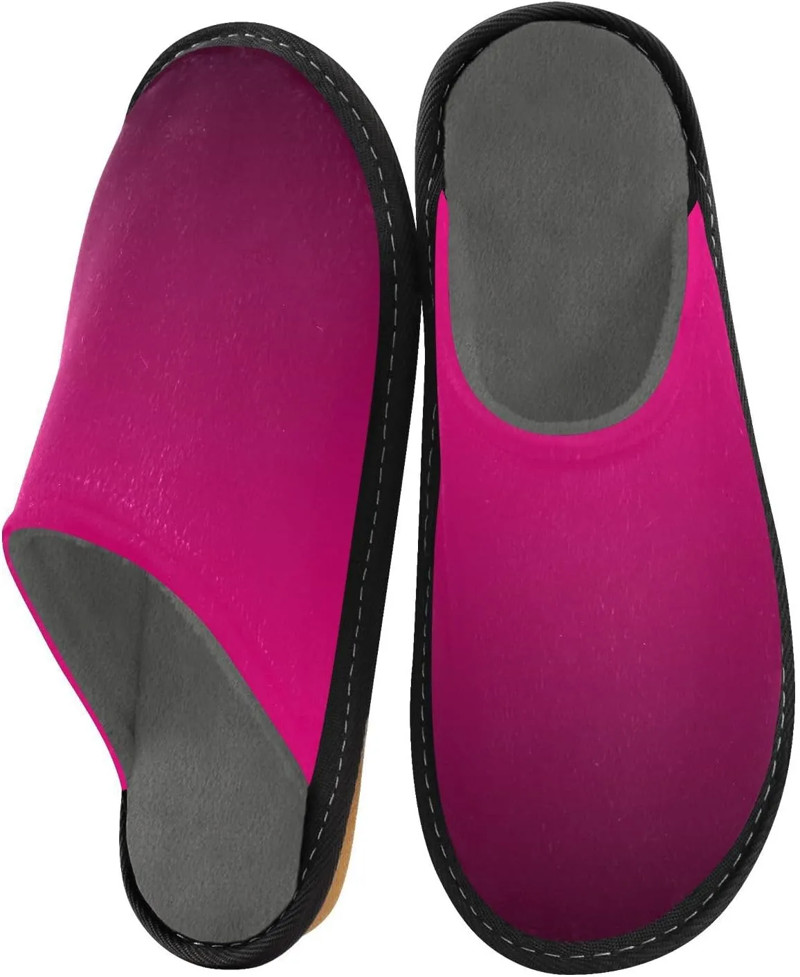 Dark Green Gradient House Slippers for Women Men Non-Slip Fluffy Slippers
