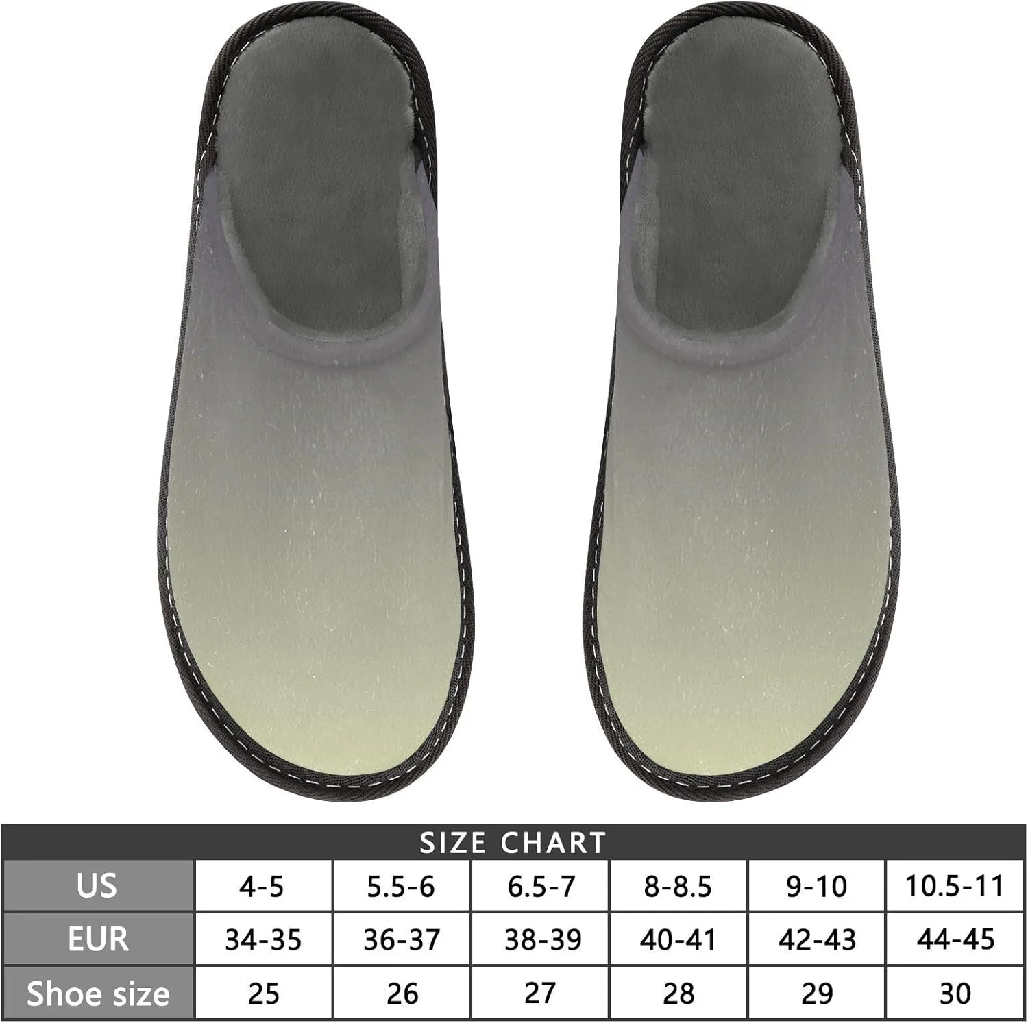 Dark Green Gradient House Slippers for Women Men Non-Slip Fluffy Slippers