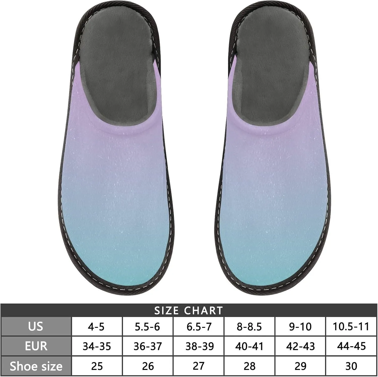 Dark Green Gradient House Slippers for Women Men Non-Slip Fluffy Slippers