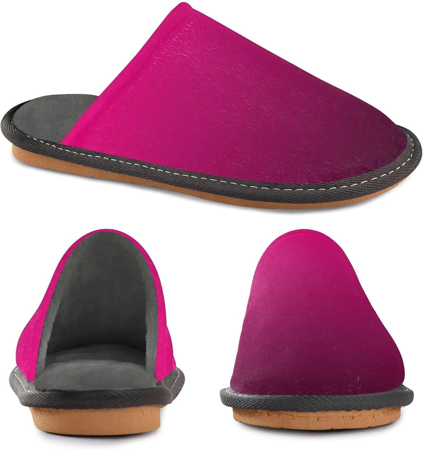 Dark Green Gradient House Slippers for Women Men Non-Slip Fluffy Slippers