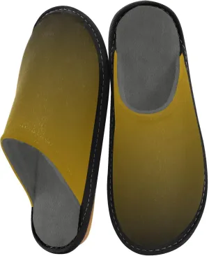 Dark Green Gradient House Slippers for Women Men Non-Slip Fluffy Slippers