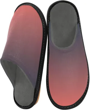 Dark Green Gradient House Slippers for Women Men Non-Slip Fluffy Slippers