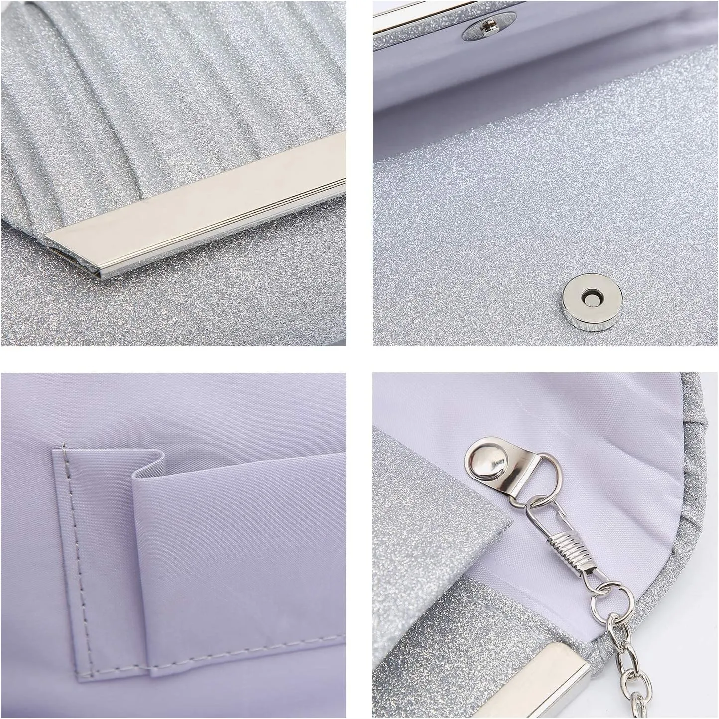 Dasein Women Evening Bags Wedding Purses Handbags Party Clutches Cocktail Prom Formal Clutch with Glitter Rhinestones