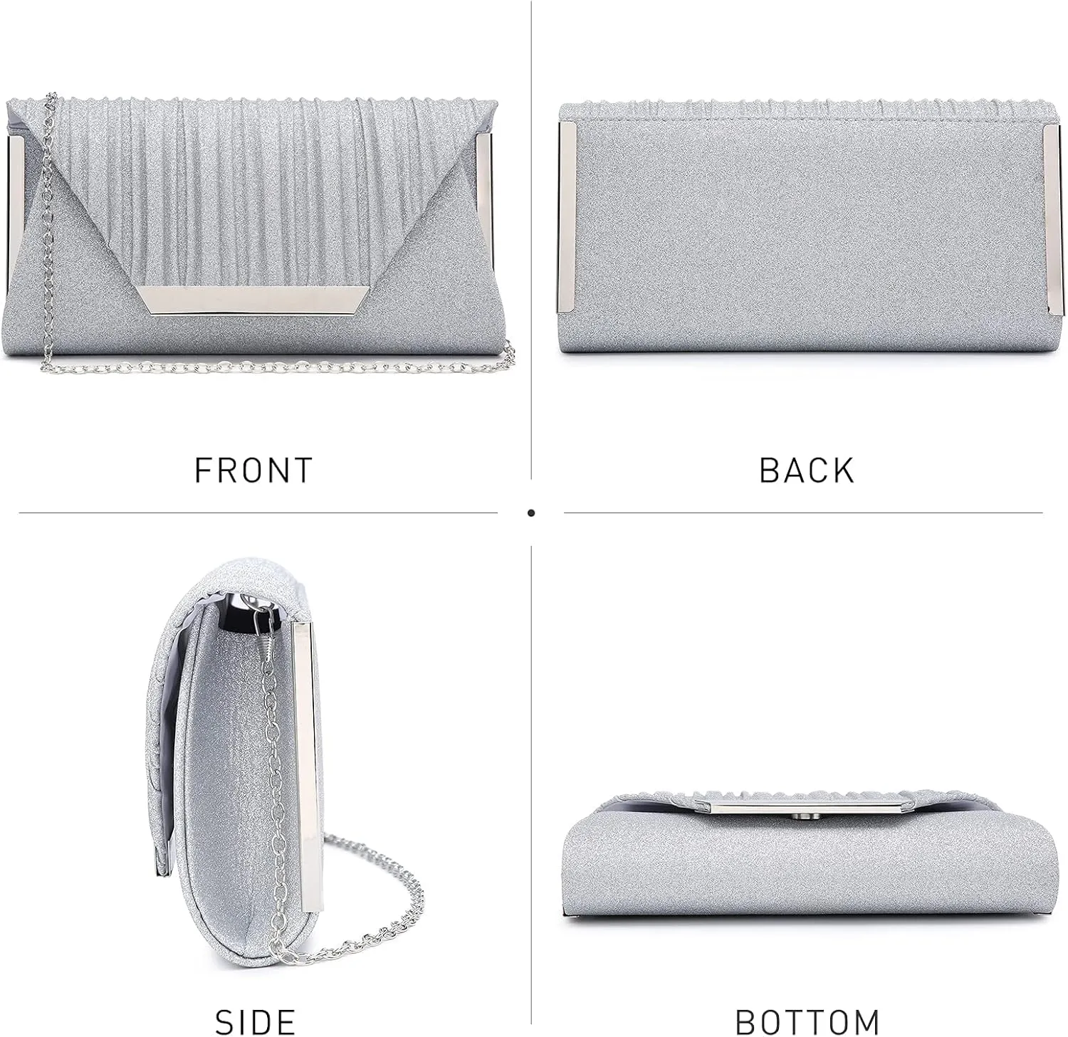 Dasein Women Evening Bags Wedding Purses Handbags Party Clutches Cocktail Prom Formal Clutch with Glitter Rhinestones
