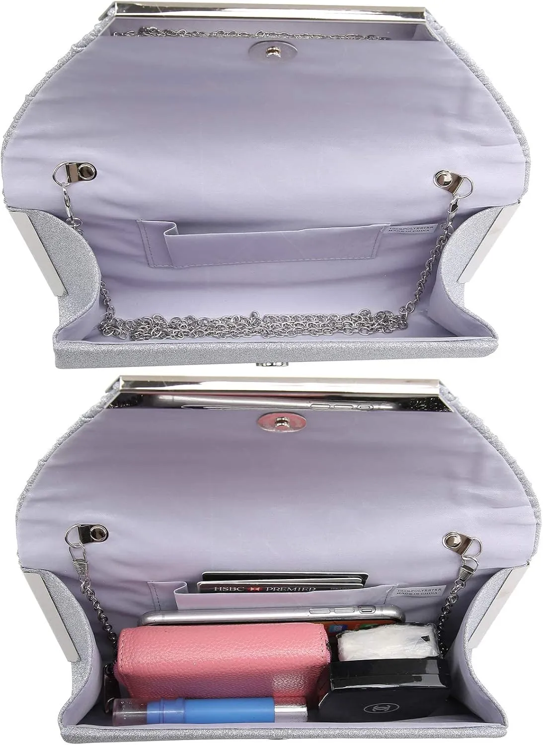 Dasein Women Evening Bags Wedding Purses Handbags Party Clutches Cocktail Prom Formal Clutch with Glitter Rhinestones