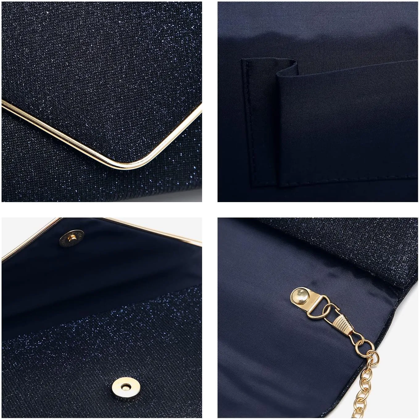 Dasein Women Glistening Clutches Handbags Evening Bags Wedding Purses Cocktail Prom Party Clutches