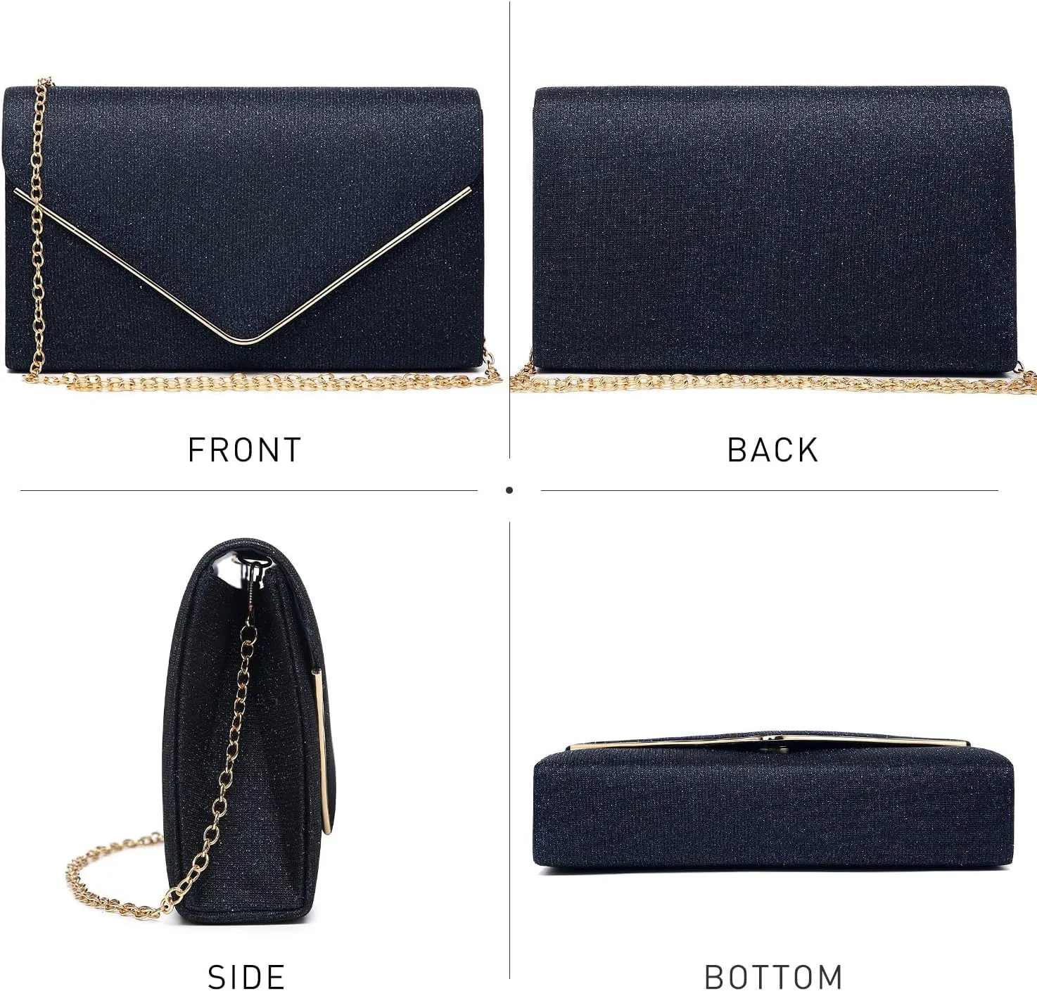 Dasein Women Glistening Clutches Handbags Evening Bags Wedding Purses Cocktail Prom Party Clutches