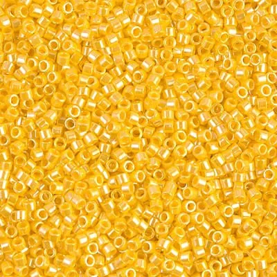 DB 1562, Opaque Canary Yellow Luster - Miyuki Delica Beads - Size 11 - 5 grams - Japanese Cylinder Seed Beads - Wholesale & Retail