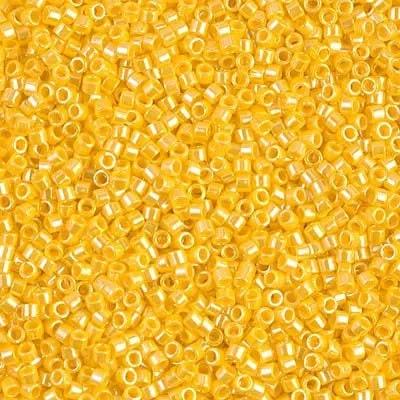 DB 1562, Opaque Canary Yellow Luster - Miyuki Delica Beads - Size 11 - 5 grams - Japanese Cylinder Seed Beads - Wholesale & Retail