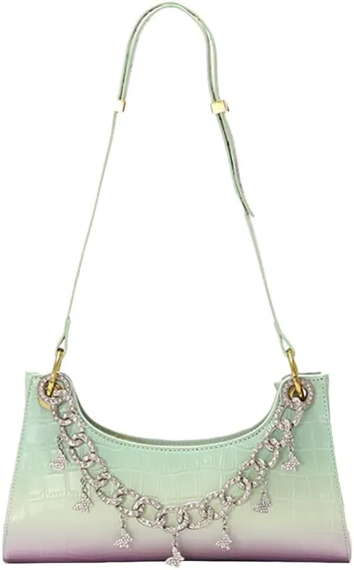 DJBM Women Pearl Handle Clutch Bag Superior Trendy Gradient Underarm Purse for Nightclub Gathering