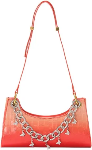 DJBM Women Pearl Handle Clutch Bag Superior Trendy Gradient Underarm Purse for Nightclub Gathering