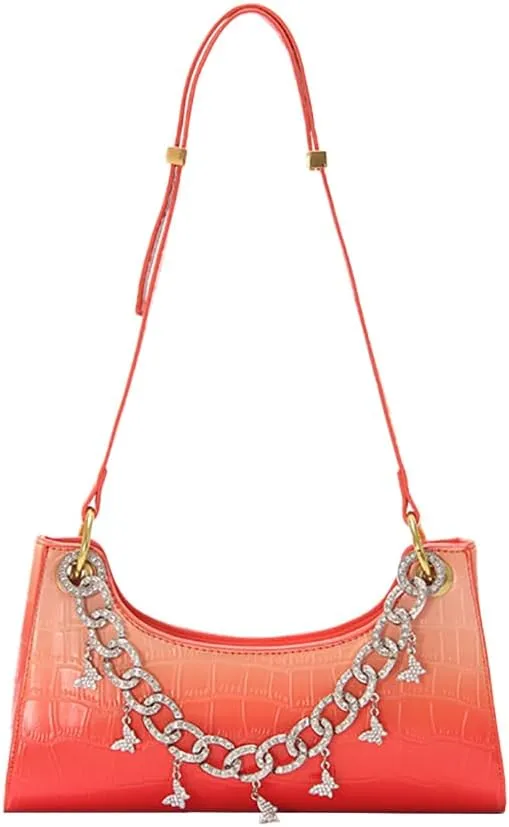 DJBM Women Pearl Handle Clutch Bag Superior Trendy Gradient Underarm Purse for Nightclub Gathering