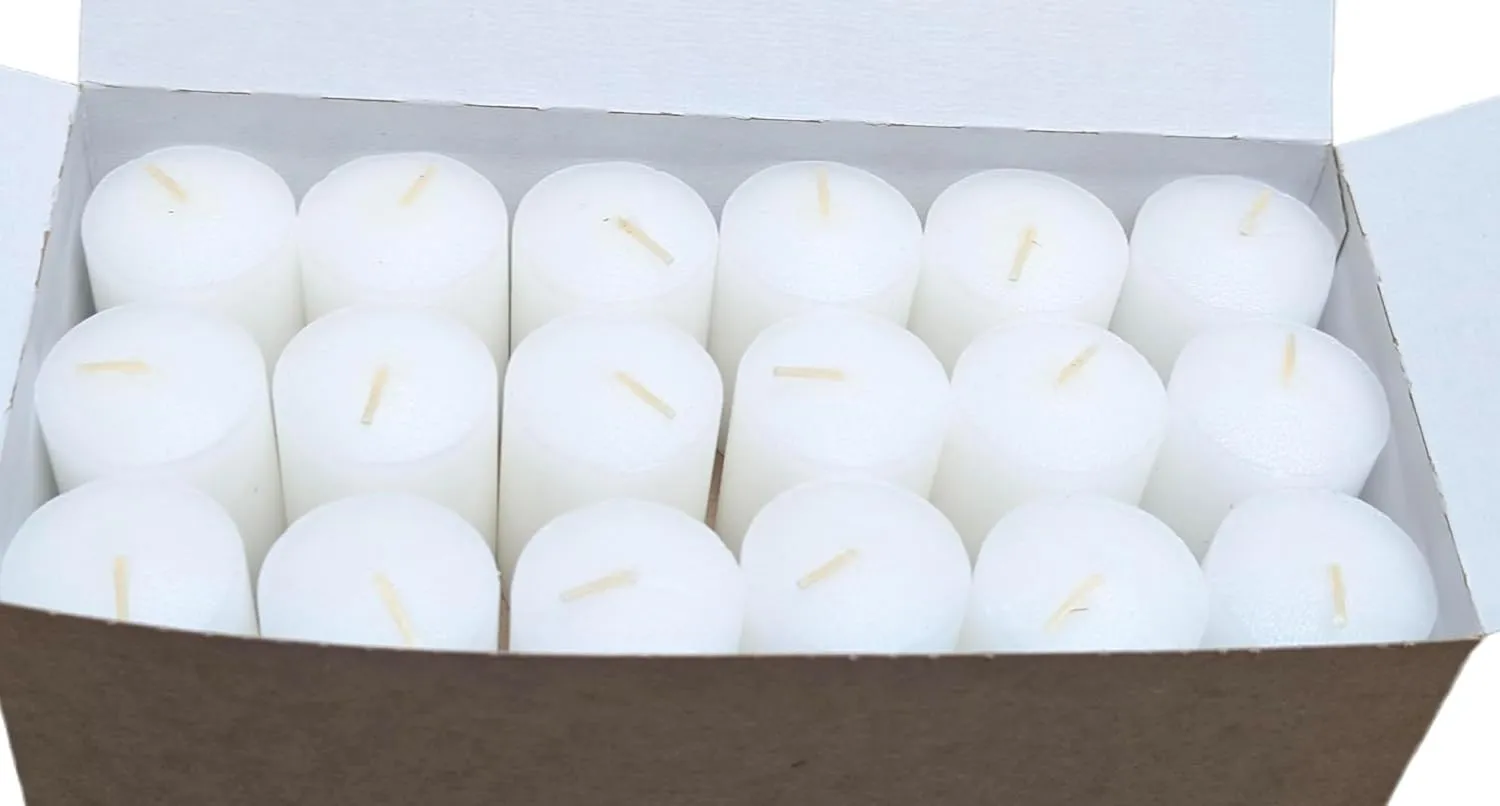 D'light Online 15 Hour Unscented White Emergency and Events Bulk Votive Candles for Wedding Votives, Luminary Candles, Restaurants, Churches, Bars, Parties, Spa and Decor (Set of 36 - White, 15 Hour)