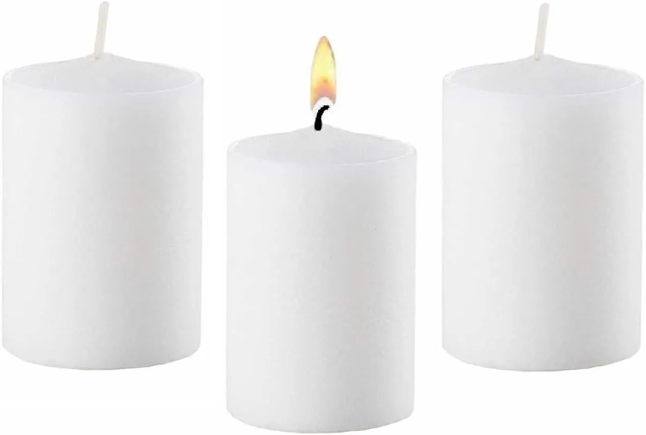 D'light Online 15 Hour Unscented White Emergency and Events Bulk Votive Candles for Wedding Votives, Luminary Candles, Restaurants, Churches, Bars, Parties, Spa and Decor (Set of 36 - White, 15 Hour)