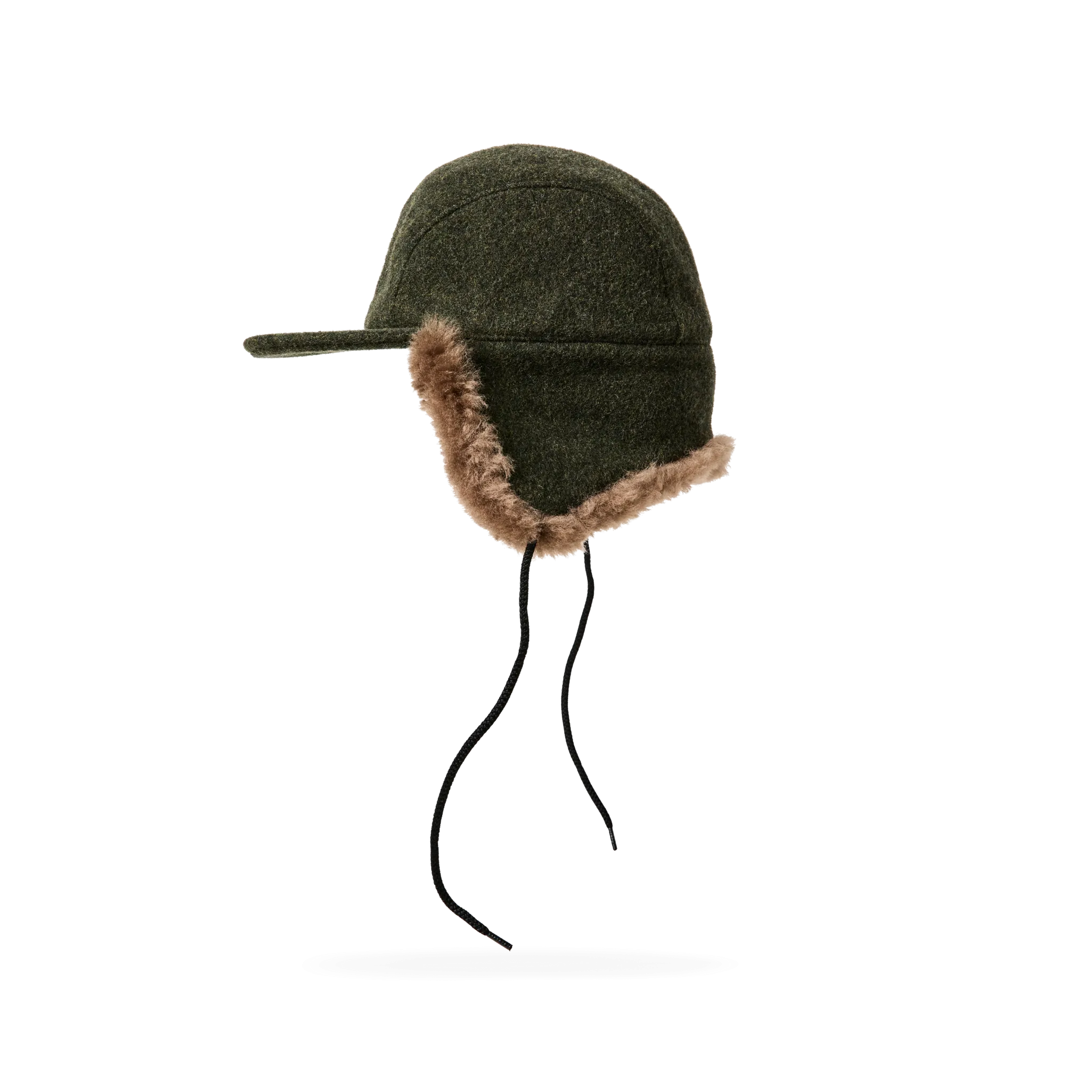 Double Mackinaw Wool Cap - Forest Green / Acorn
