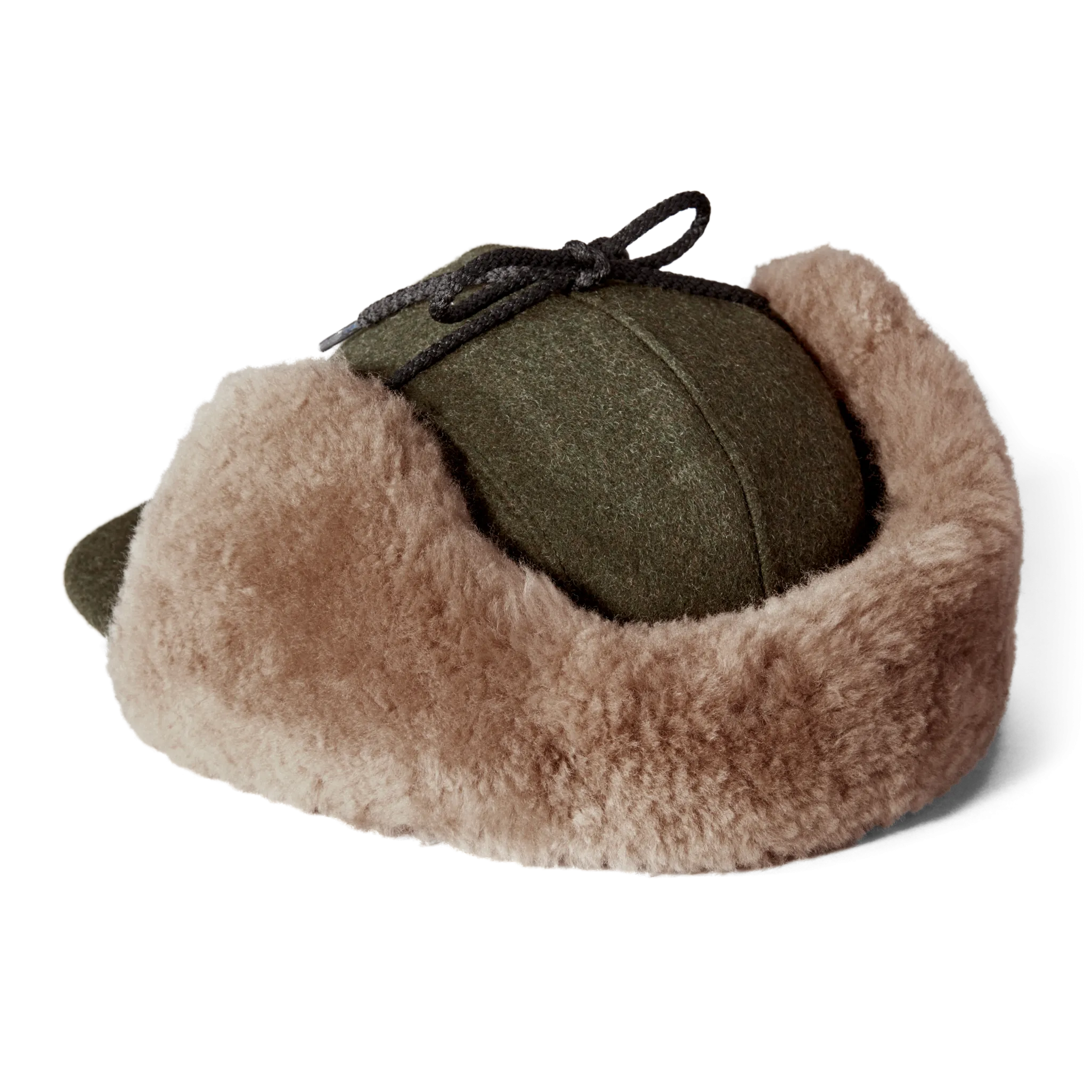 Double Mackinaw Wool Cap - Forest Green/acorn