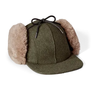 Double Mackinaw Wool Cap - Forest Green/acorn